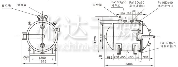 圆形静态真空干燥机结构示意图